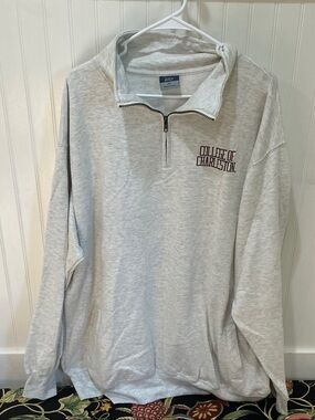 MV Sport College of Charleston Light Gray Quarter-Zip Pullover
